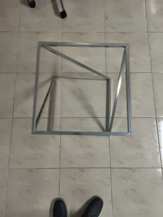 Mesa de centro cristal y metal