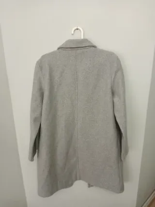 Abrigo gris jaspe botón bolsillos