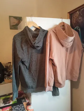 Lote 2 sudaderas gris y rosa