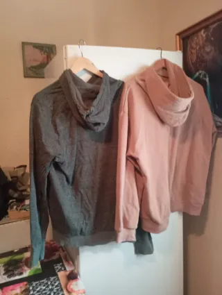 Lote 2 sudaderas gris y rosa