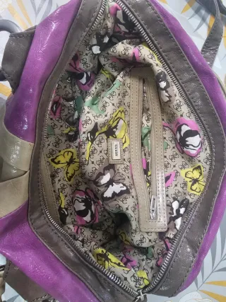 Borsa Guess viola e grigio