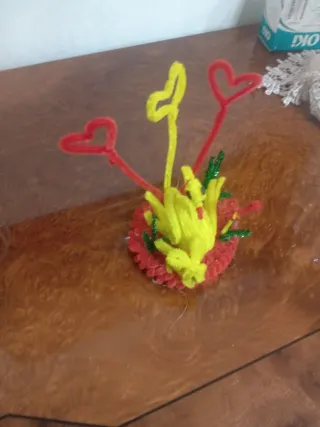 Bomboniera artigianale cuori e fiorellino