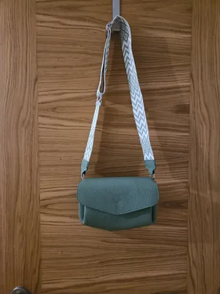 Bolso piel verde agua