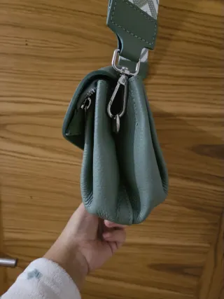 Bolso piel verde agua