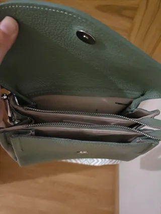 Bolso piel verde agua