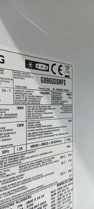 Nevera LG Acero Inoxidable Energía A+++