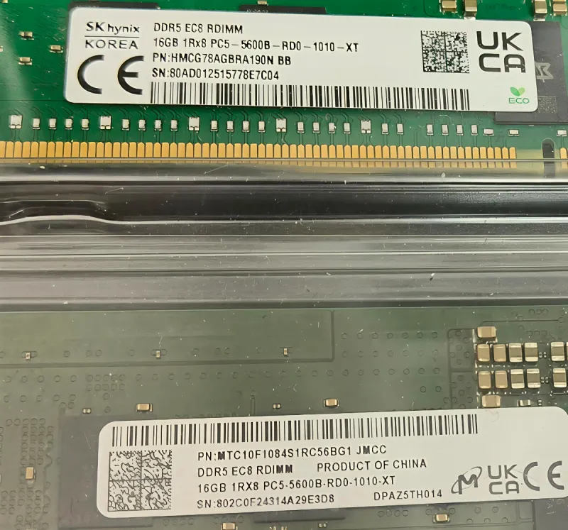 Memoria SK hynix RDIMM DDR5 16GB 5600MHz afbeelding 2