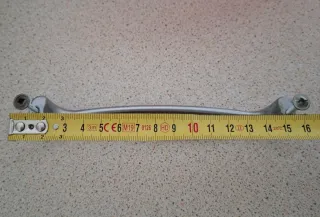 12 tiradores cocina aluminio,160 mm, gris satinado
