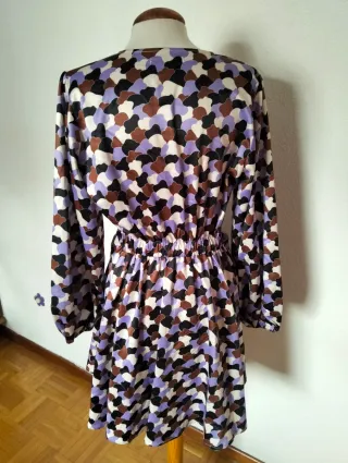 Vestido Kling Geométrico Vintage Talla S