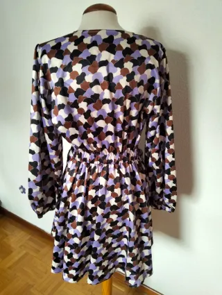 Vestido Kling Geométrico Vintage Talla S