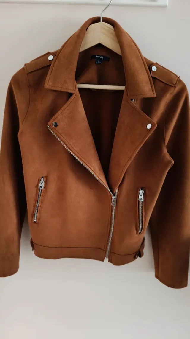 Cazadora Biker Marrón Kiabi Talla S