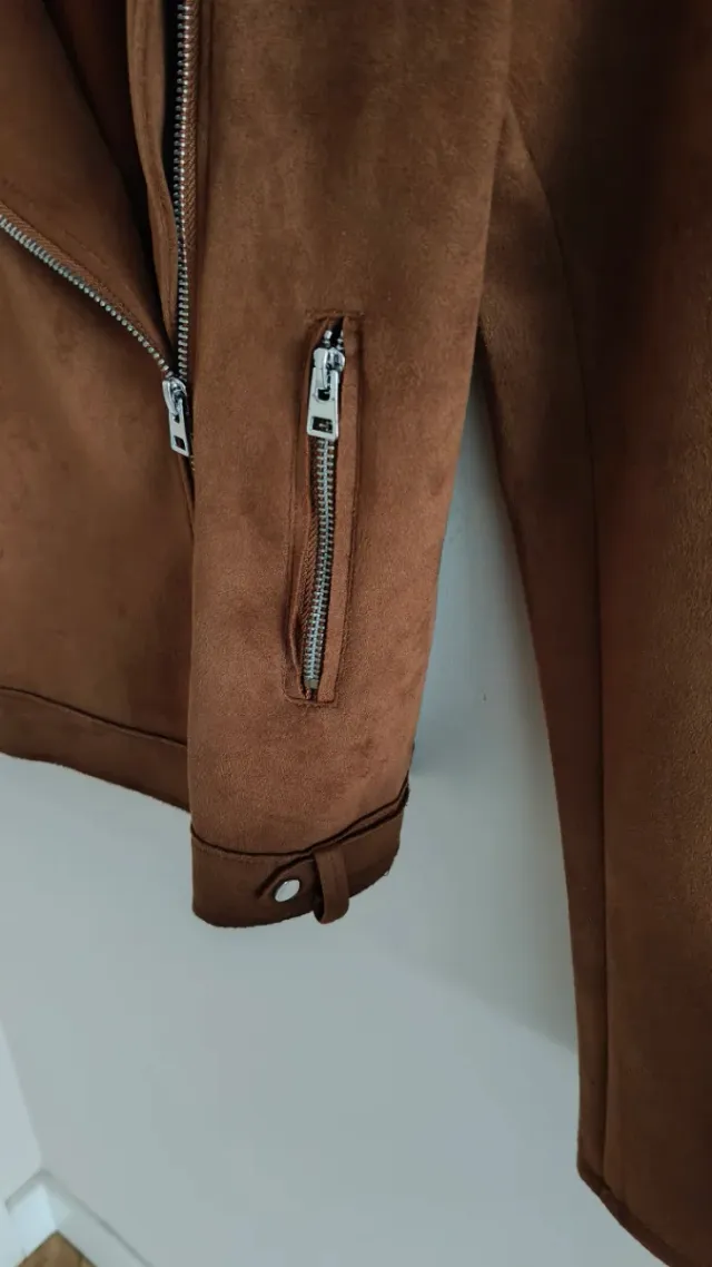 Cazadora Biker Marrón Kiabi Talla S