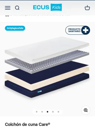 Cuna colecho de bebé blanca y madera con colchón