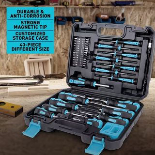 Taladro Inalámbrico y Set Destornilladores AZUL