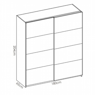 Armario 180x204x65 cm 2 Puertas Correderas. Blanc