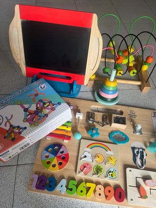 Lote 5 juegos madera educativos niños