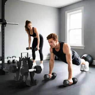 Juego Mancuernas 2x4kg, 2x6kg, 2x8kg + Soporte