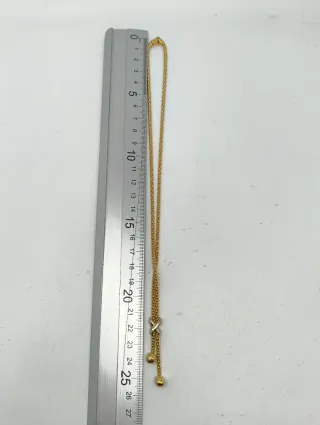 Gargantilla corta oro 18kt bicolor colgante