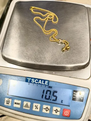 Gargantilla corta oro 18kt bicolor colgante