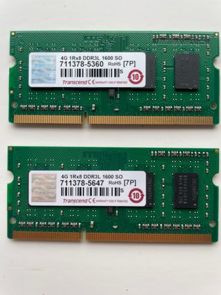 2x Memoria RAM Portátil DDR3L 4GB Transcend
