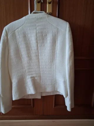 Chaqueta Mango Beige Texturizada