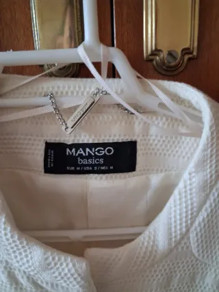 Chaqueta Mango Beige Texturizada