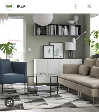 Tappeto corto beige e grigio in poliestere