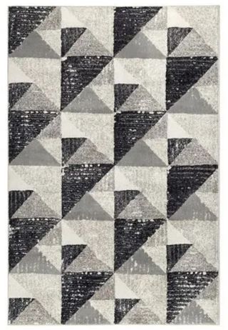 Tappeto corto beige e grigio in poliestere