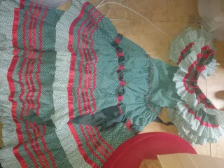 Vestido Flamenco Verde y Rojo