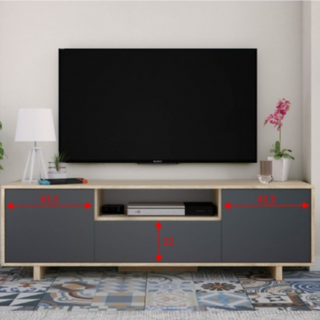 Mesa Tv Zaira 150 cm. Roble Canadian/Gris Antraci