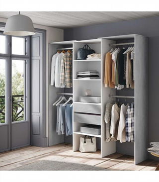 Kit Vestidor 179 cm. Blanco Artik/Cemento