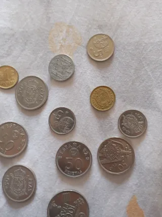 Lote de monedas antiguas pesetas