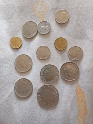 Lote de monedas antiguas pesetas