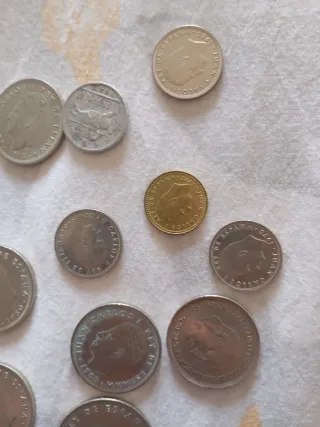 Lote de monedas antiguas pesetas