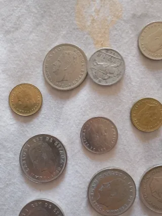 Lote de monedas antiguas pesetas