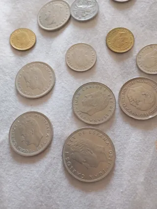 Lote de monedas antiguas pesetas