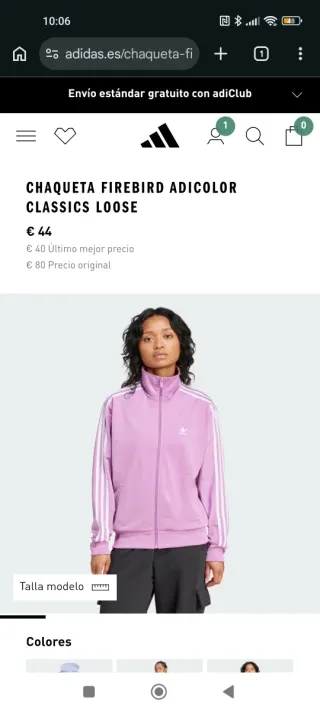 Chaqueta Adidas Rosa Talla XL