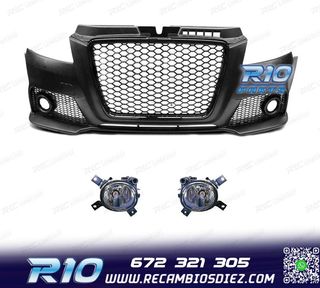 PARAGOLPES DELANTERO AUDI A3 8P 08-12 LOOK RS3 NEGRO CON FAR