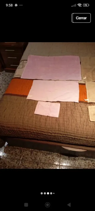 Juego de toallas lila y beige