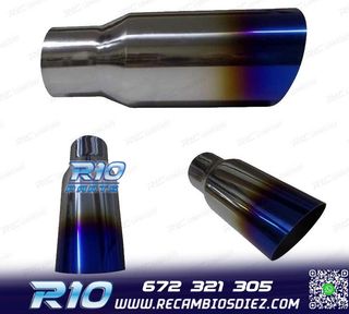 COLA ESCAPE REDONDA 61-90MM INOX CORTE DIAGONAL AZUL QUEMADO