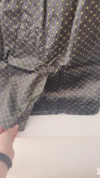 Vestido fiesta negro grisáceo y amarillo