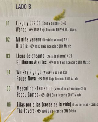 Brasil Compilación de Super Exitos en Vinilo!!