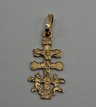Cruz Caravaca Mini de oro 18k, 0,70gr. Ref. G-089.