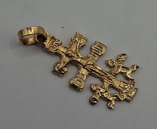 Cruz Caravaca Mini de oro 18k, 0,70gr. Ref. G-089.