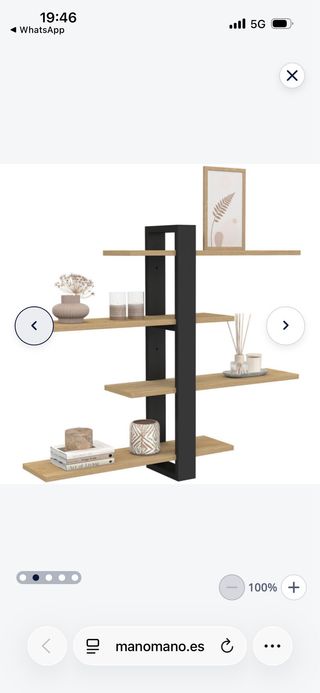 Estantería de pared madera