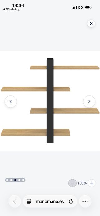 Estantería de pared madera