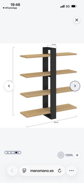 Estantería de pared madera