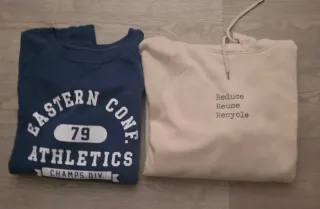 Lote 2 sudaderas: azul y beige