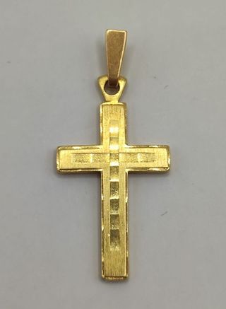 Colgante Cruz Cuadros oro 18k, 2,84gr. Ref. G-078.