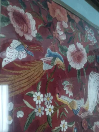 Cuadros Mantón Manila Antiguo Marco Dorado